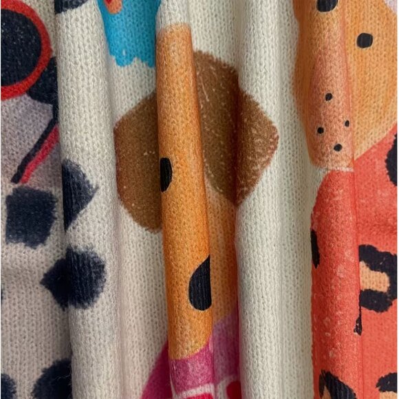 NEW Adorable Ivory Abstract Dog Art Print Sweater Sizes S, M, L, XL NWOT - Picture 6 of 6